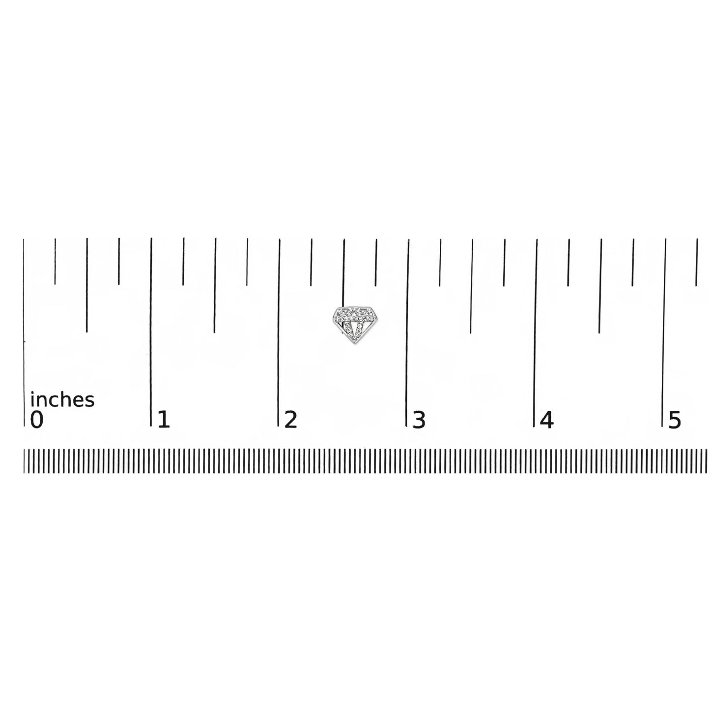 Diamond Crown Motif Stud Earrings in Sterling Silver – 1/6 ct