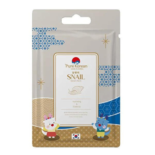 Pure Korean Snail Mask - Hydrating Face Mask for Dry Skin, Improves Elasticity