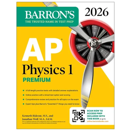 AP Physics 1 Premium, 2026: Prep Book with 4 Practice Tests + Comprehensive Review + Online Practice - Paperback