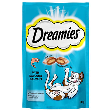 Dreamies Healthy Cat Treats - Low Calorie, Natural Ingredients, Crunchy Outside, Soft Inside - 60g