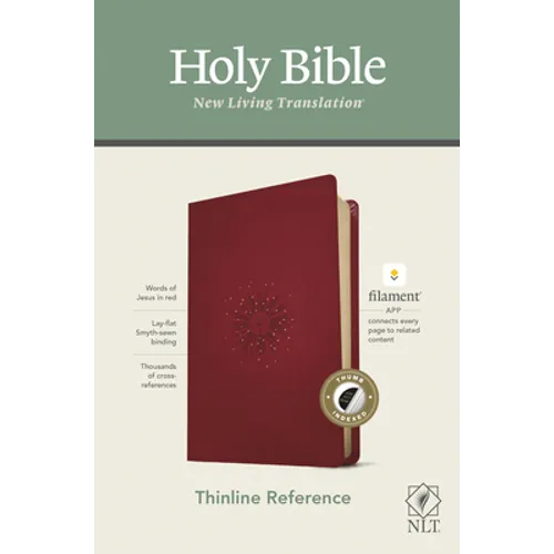 NLT Thinline Reference Bible, Filament Enabled Edition (Red Letter, Leatherlike, Berry, Indexed) - Imitation Leather