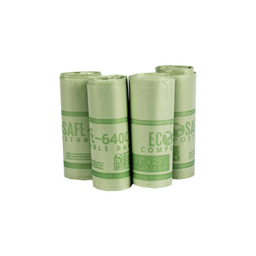 EcoSafe Zero Waste Compostable Bag Liners 8 Gallon 21x25in, SKU HB2125-6