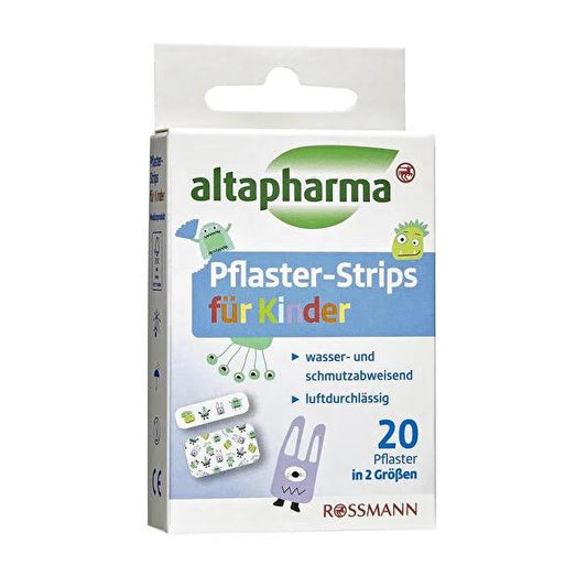 Altapharma Children's Adhesive Bandages - 2 Sizes, 20 Count - Skin-Friendly Wound Care for Kids, Waterproof Protection