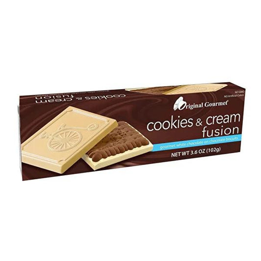 Original Gourmet Fusion Cookie White - Premium White Chocolate Coated Cookies, 3.6 oz