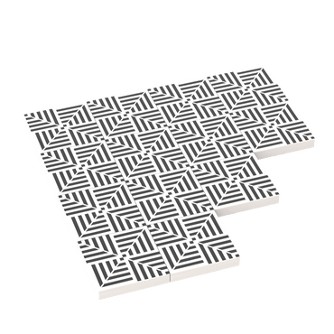 Black and White Geometric Floor Tile - Custom Printed Flooring - Made Using a LEGO® Tile