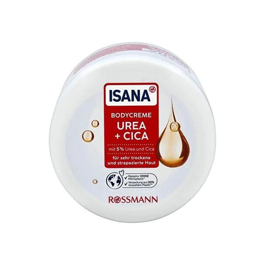 Isana Body Moisturizer Cream - Intense Hydration with 5% Urea & Cica - Eco-Friendly Packaging, Dermatologically Tested - 13.53 fl oz