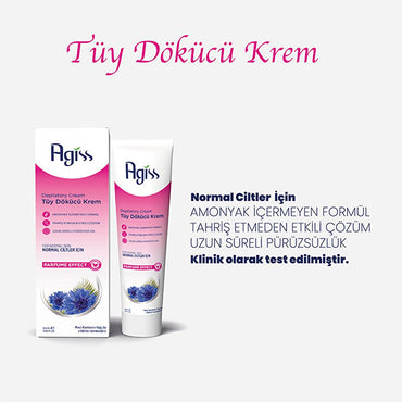 Agiss Hair Removal Cream for Normal Skin - 3.38 fl oz, Ammonia-Free, Moisturizing Formula