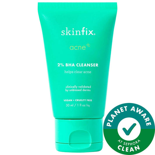 Acne+ 2% BHA + Azelaic Acid + Niacinamide + AHA Cleanser - Powerful Acne Treatment Face Wash for Oily Skin, Vegan & Cruelty-Free