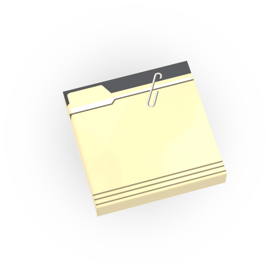 File Folder with Paperclip - Office File Box - Minifig Scale Custom Printed - Made Using a LEGO® Tile