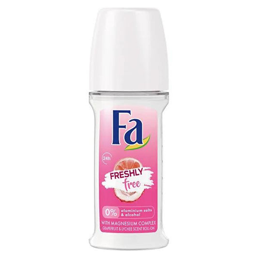 FA Freshly Free Roll-On Deodorant: 24-Hour Odor Protection with Refreshing Grapefruit & Lychee Scent - Travel Friendly