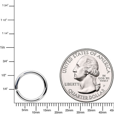 14G 7/16 Handcrafted Solid 14k White Gold Seamless Circular Ring