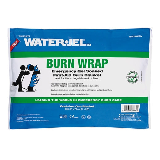Water Jel First Responder Fire Blanket (Burn Wrap) in orange canister - 3" x 2.5" (4 Blankets/Case)