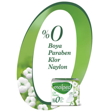 Molped Pure & Soft Organic Cotton Pads: Hypoallergenic, Chlorine & Paraben Free Sanitary Napkins for Sensitive Skin - 7 Count