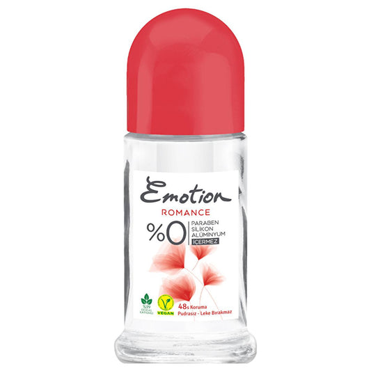 Emotion Romance Natural Deodorant Roll-On for Women - Aluminum-Free, Vegan, 99% Natural Ingredients