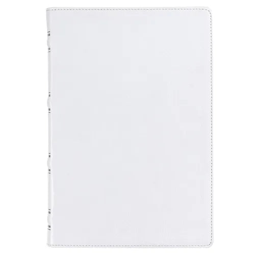 KJV Holy Bible, Giant Print Full-Size Premium Full Grain Leather Red Letter Edition - Thumb Index & Ribbon Marker, King James Version, White - Leather