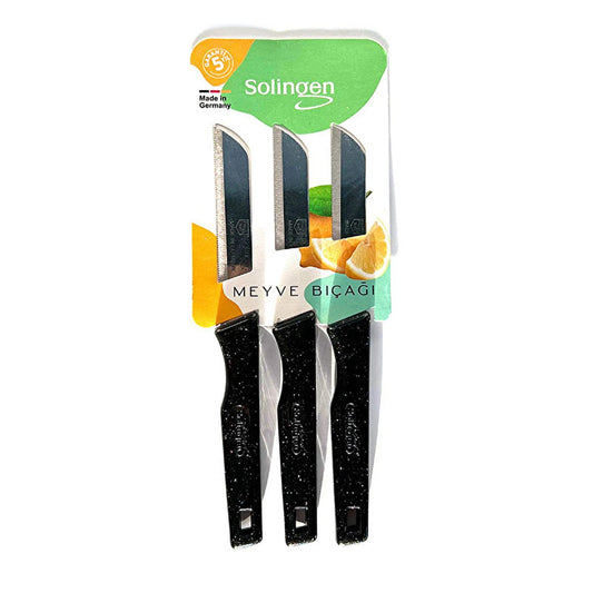 Solingen 3-Piece Knife Set with Ergonomic Handle - High-Carbon Stainless Steel, Durable and Sharp
