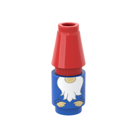 Blue Garden Gnome - Custom Printed - Made Using LEGO® Parts