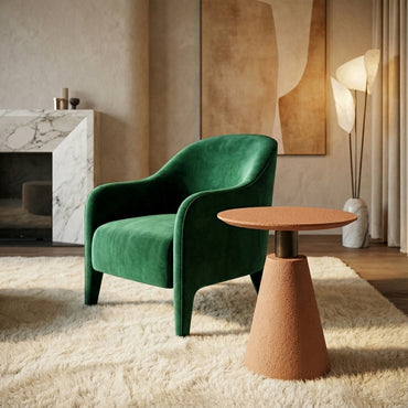 Microcement Textured Minimal Side Table Set