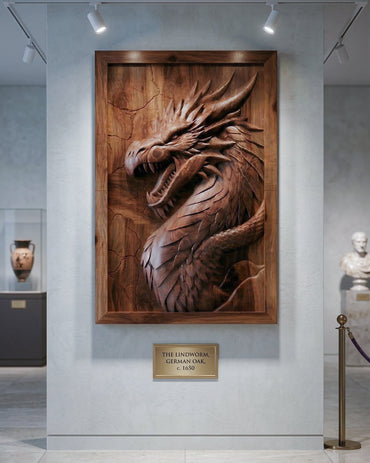 3D Dragon Wood Relief | Luxury Wall Art Decor