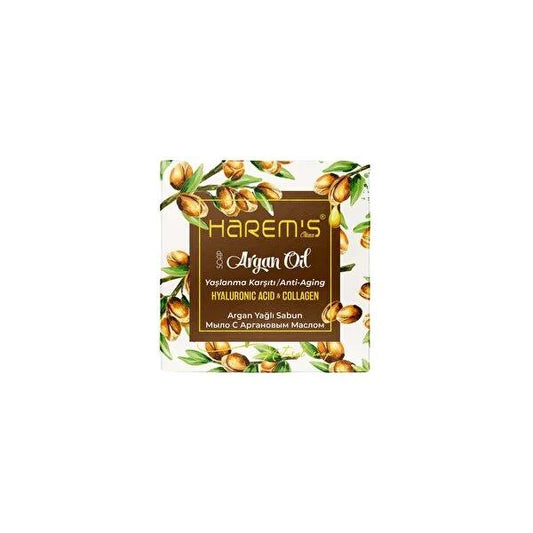 Harem's Argan Oil Soap Bar: Gentle Cleansing, Deep Moisturization, E Vitamin Enriched, and Natural Skincare for Radiant, Anti-Aging Benefits