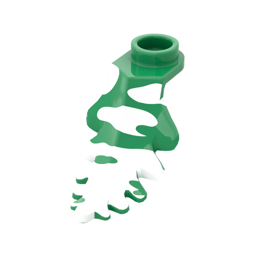 Green Plant Leaf - Flocked Snow - Winter - Custom Printed - Made Using a LEGO® Part