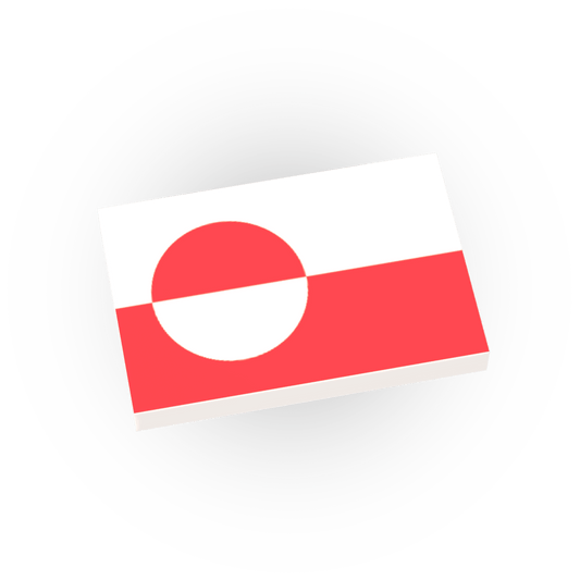 Greenland Country Flag - Custom Printed - Made Using a LEGO® Tile