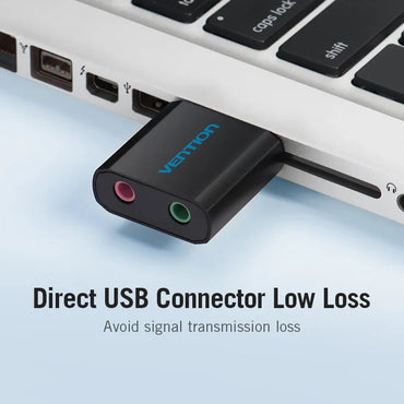 USB External Sound Card Adapter 3.5mm – Headphone & Mic USB Audio Interface for PC, Laptop, Mac, PS4, Chromebook, Raspberry Pi