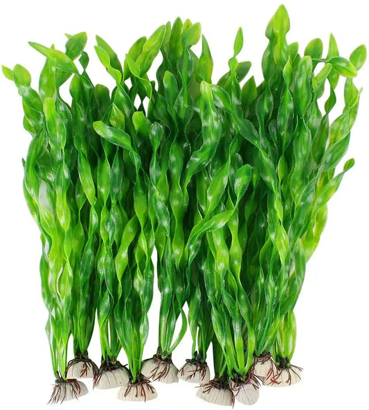 5/10-Pack Artificial Aquarium Plants - Plastic Seaweed Fish Tank Decorations, Assorted Heights 4.7-13.8 in (12-35 cm)