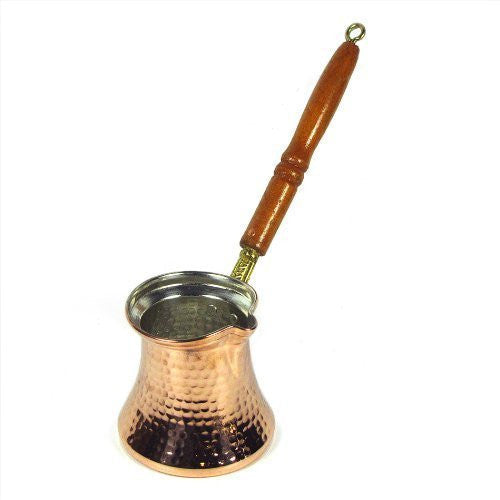 Turkish Coffee Pot (cezve/ibrik) With Wooden Handle - Medium 10 Oz - B0114D5UBU