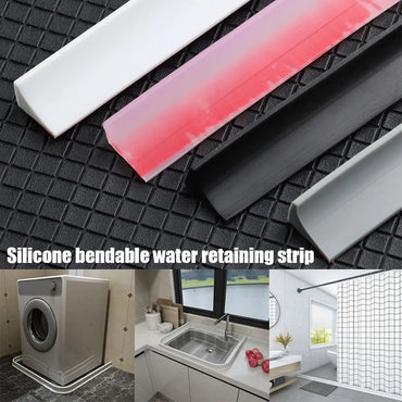 Self-Adhesive Silicone Shower Water Stopper Strip – Bendable Door Bottom Seal, Multiple Lengths 30–200 cm (12–79 in)