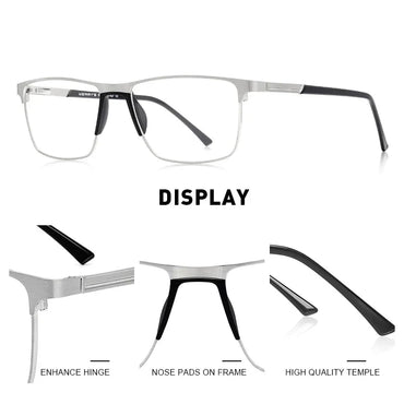 MERRYS DESIGN Men’s Titanium Glasses – Ultralight Square Prescription Frame