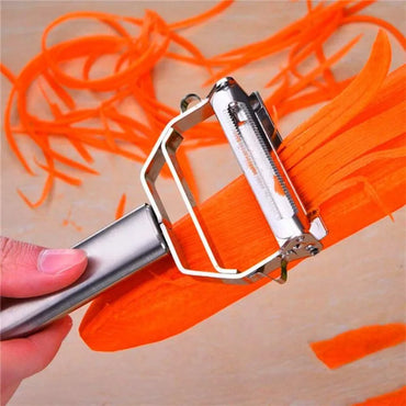 Stainless Steel Julienne Peeler & Vegetable Slicer - Potato Cucumber Carrot Grater Kitchen Tool