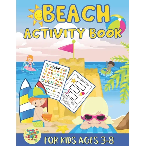 Beach activity book for kids ages 3-8: beach gift for kids ages 3 and up - Paperback