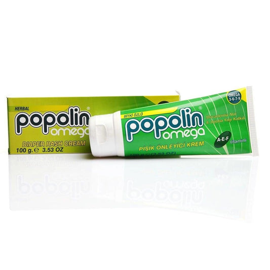Popolin Omega Diaper Rash Cream - Natural Baby Skincare with Omega Fatty Acids & Vitamins