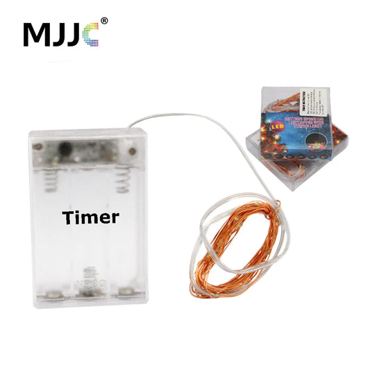 Battery Operated 2M (6.6 ft) Copper Wire Fairy String Lights - 20 LED Timer for Wedding, Christmas & Party Decor
