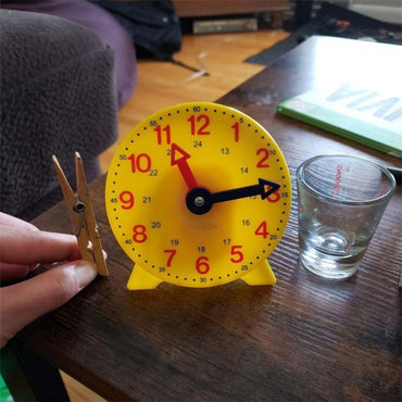 Montessori Student Learning Clock Time Teacher Gear Clock 4 Inch 12/24 Hour