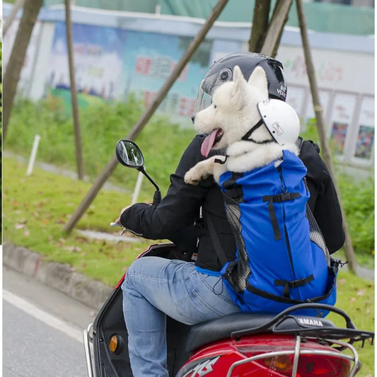 Breathable Dog Carrier Backpack for Travel, Hiking & Motorcycle – Mesh Pet Backpack