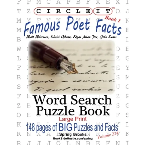 Circle It, Famous Poet Facts, Book 1, Word Search, Puzzle Book - Paperback