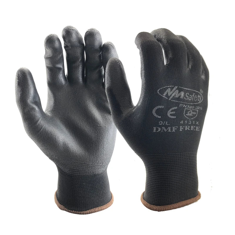 24PCS Professional Protective Gloves – PU Coated Work Gloves for Construction, Gardening & Light-Duty Tasks