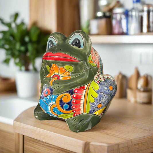 Talavera Frog Planter | Colorful Handmade Mexican Pottery