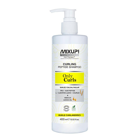 Mixup. Only Curls Curl Reviving Peptide Shampoo 400 ml - Nourishing Curly Hair Shampoo with Peptide and Hibiscus Oil