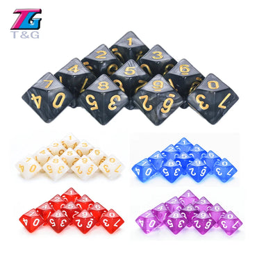 D10 Polyhedral Dice 10-Piece Set for D&D & Tabletop RPGs — Marble & Transparent Styles for Board Games & Parties