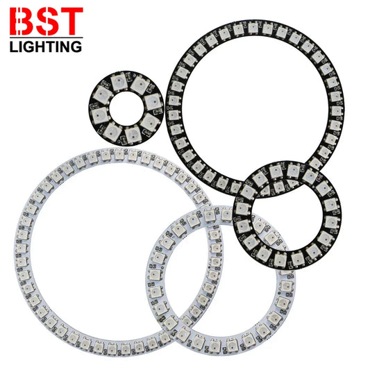 WS2812B RGB LED Pixel Ring - Individually Addressable 8/16/24/35/45-LED DC 5V