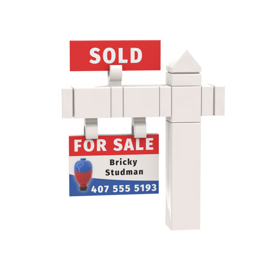 Realtor "For Sale" Sign and Post - Custom Printed Mini Build Set - Made Using LEGO® parts