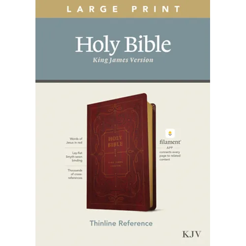 KJV Large Print Thinline Reference Bible, Filament Enabled Edition (Red Letter, Leatherlike, Burgundy) - Imitation Leather