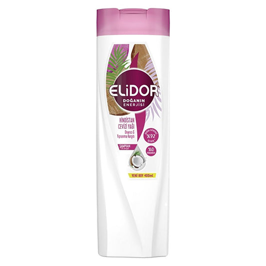Elidor Coconut Oil Shampoo for Damaged Hair - Nourishing, Repairing & Paraben-Free - 13.53 fl oz