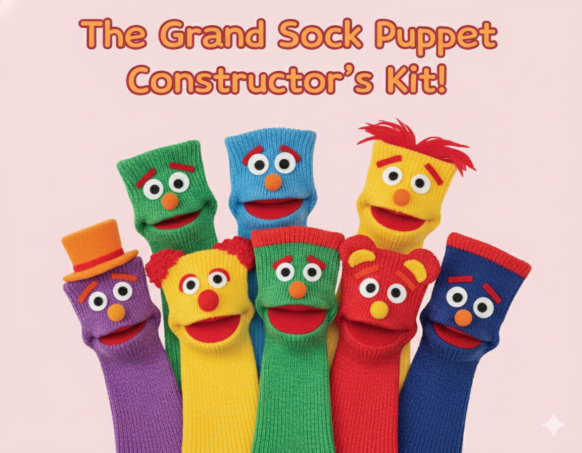 The Grand Sock Puppet Constructor's Kit! 🎠A Mystery Box of Raw Materials & Creative Potential!