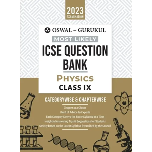 Oswal - Gurukul Physics Most Likely Question Bank: ICSE Class 9 For 2023 Exam - Paperback