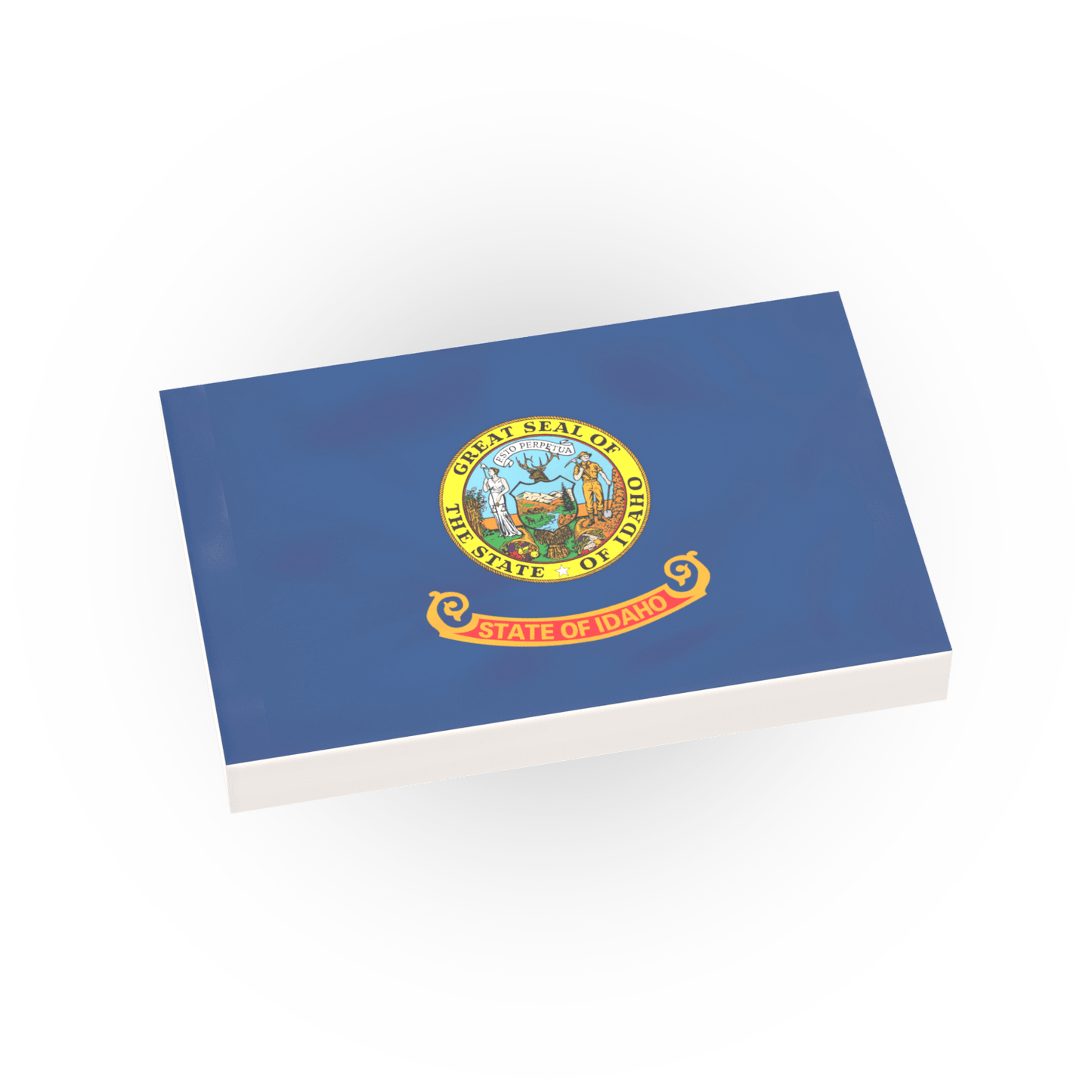 Idaho State Flag - Minifig Scale - Custom Printed - 2x3 Tile Made using a LEGO® Tile