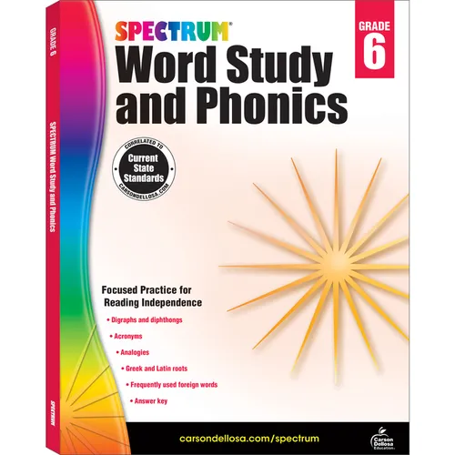 Spectrum Word Study and Phonics, Grade 6: Volume 85 - Paperback